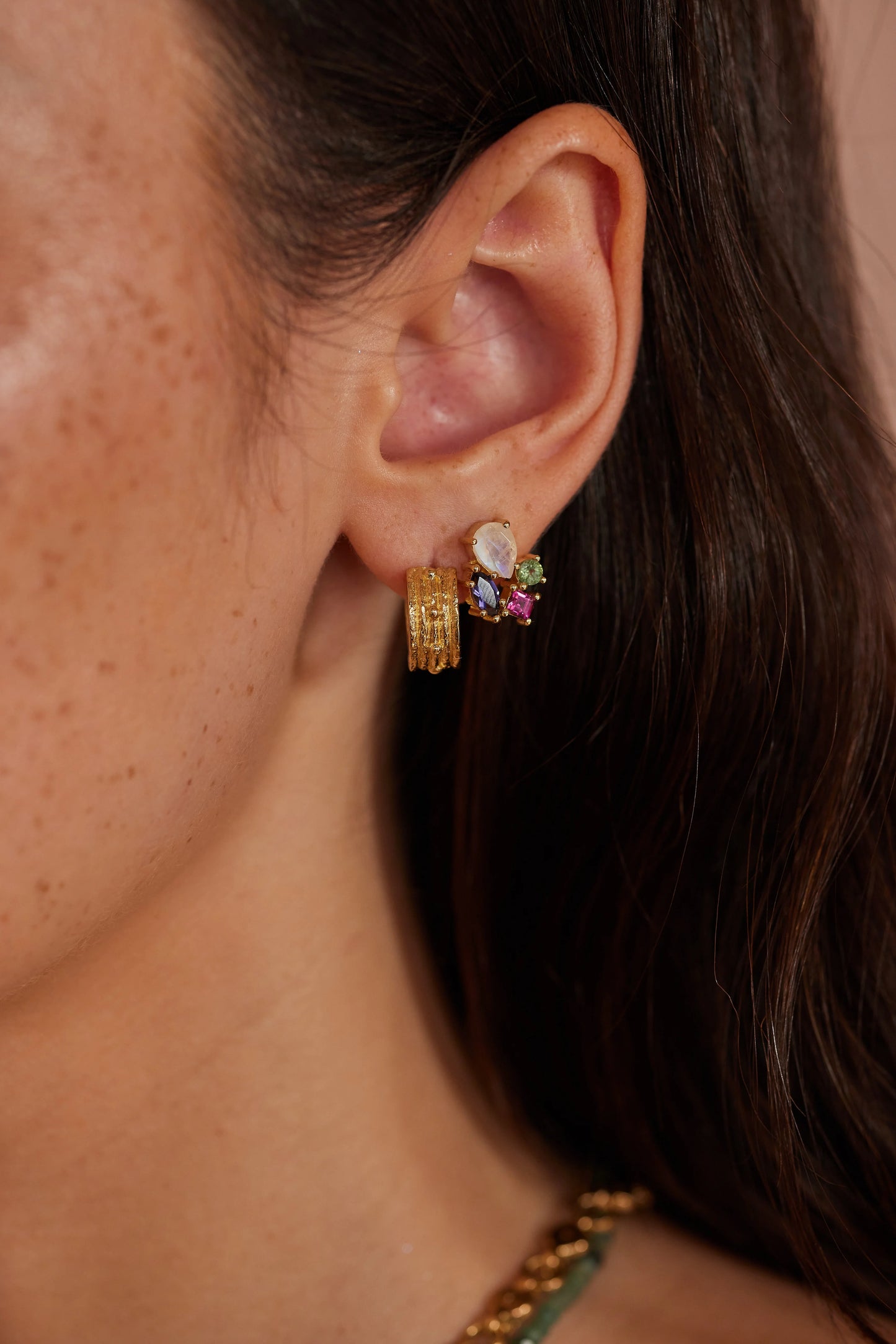 Fleur Gold Studs