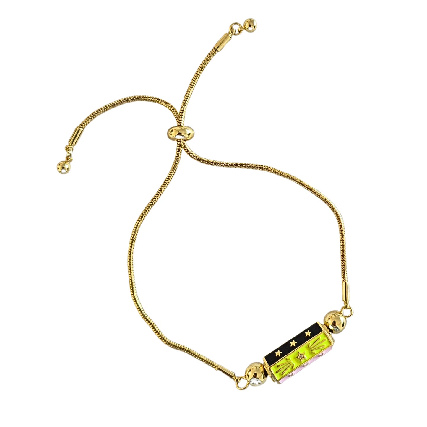 Snake Bracelet- Green & Pink
