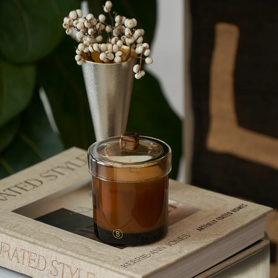 Glass Candle Lid - Tiger Eye
