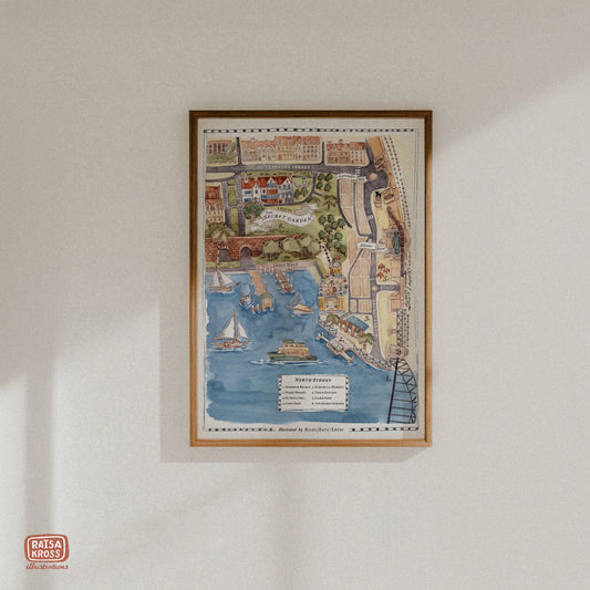 Secret Map Watercolour Poster A3