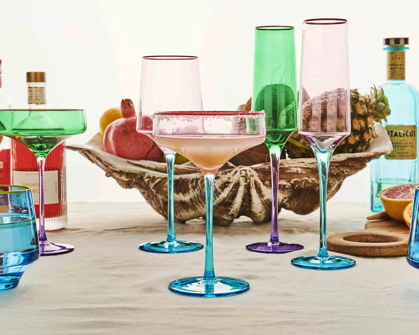Rose With A Twist Margarita Glass 2P Set One Size