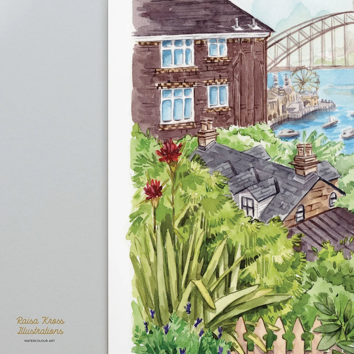 Lavender Bay View- A4 Fine Art Print - Secret Garden by Raisa Kross