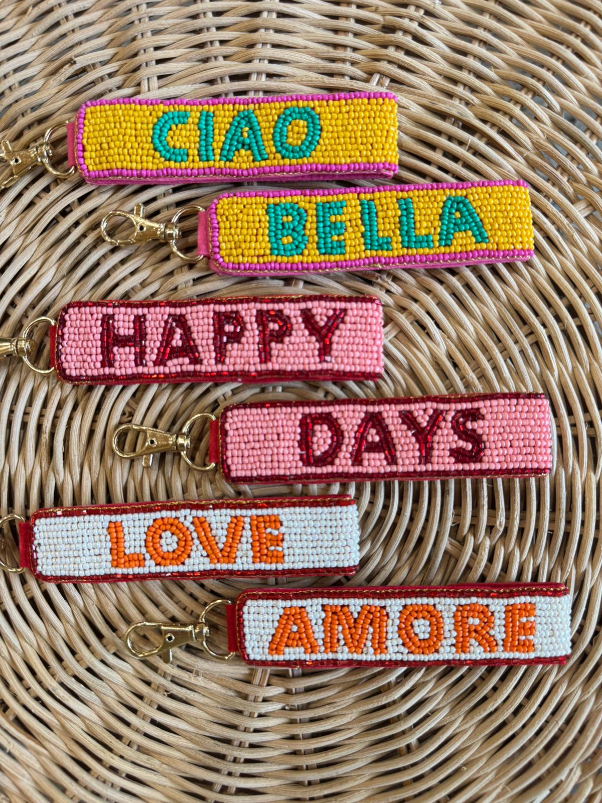 Beaded Key Chain Happy Days