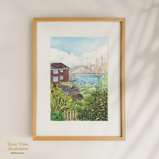 Lavender Bay View- A4 Fine Art Print - Secret Garden by Raisa Kross