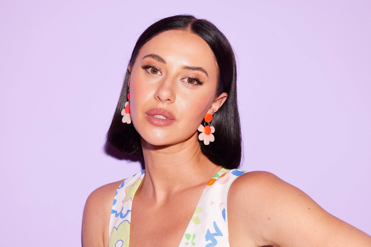 Posey Earrings // Pink + Red