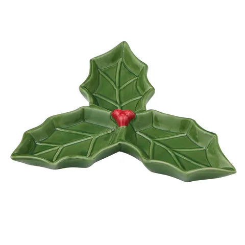 Holly Leaf Ceramic Plate