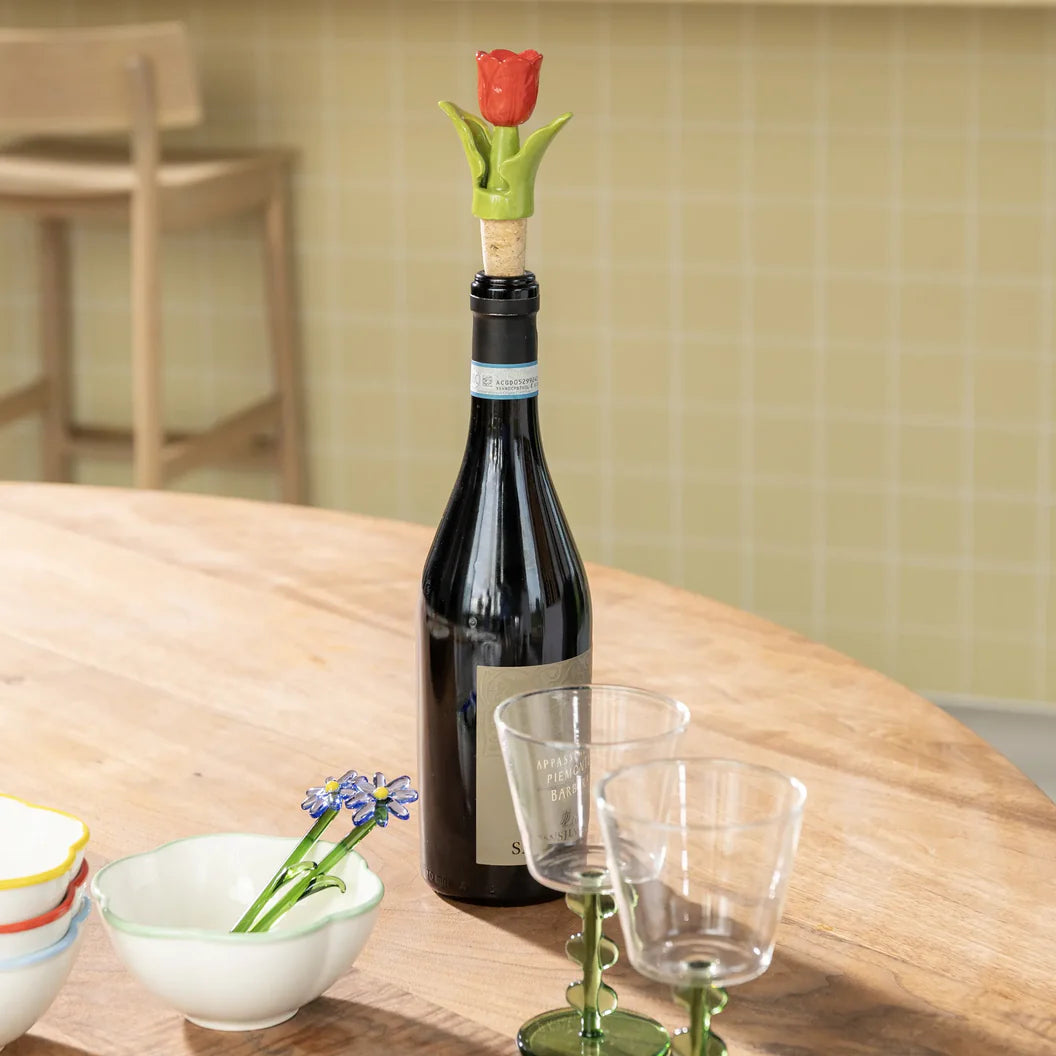 Red Tulip Bottle Stopper