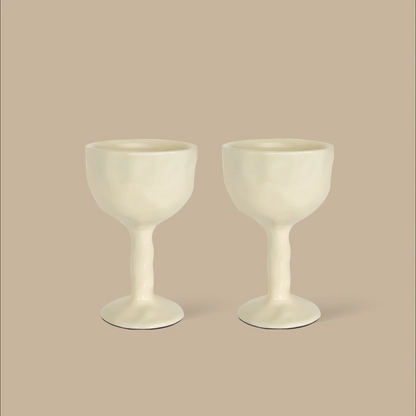 Drift Goblet Pair - Ivory