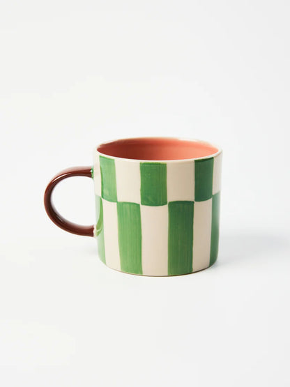 BLOOMIE GREEN CHECK MUG