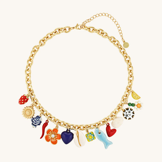 Positano Charm Necklace - Gold