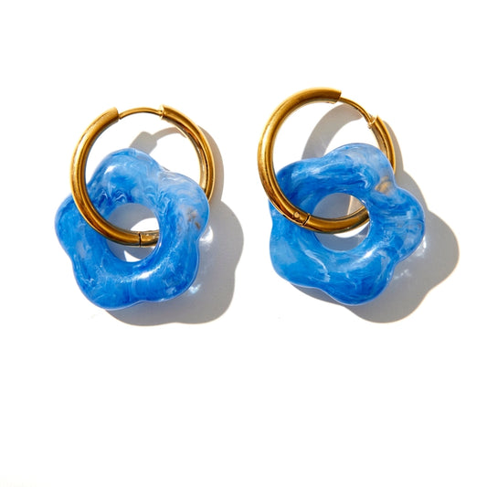 Gloria Hoops - Gold with Blue