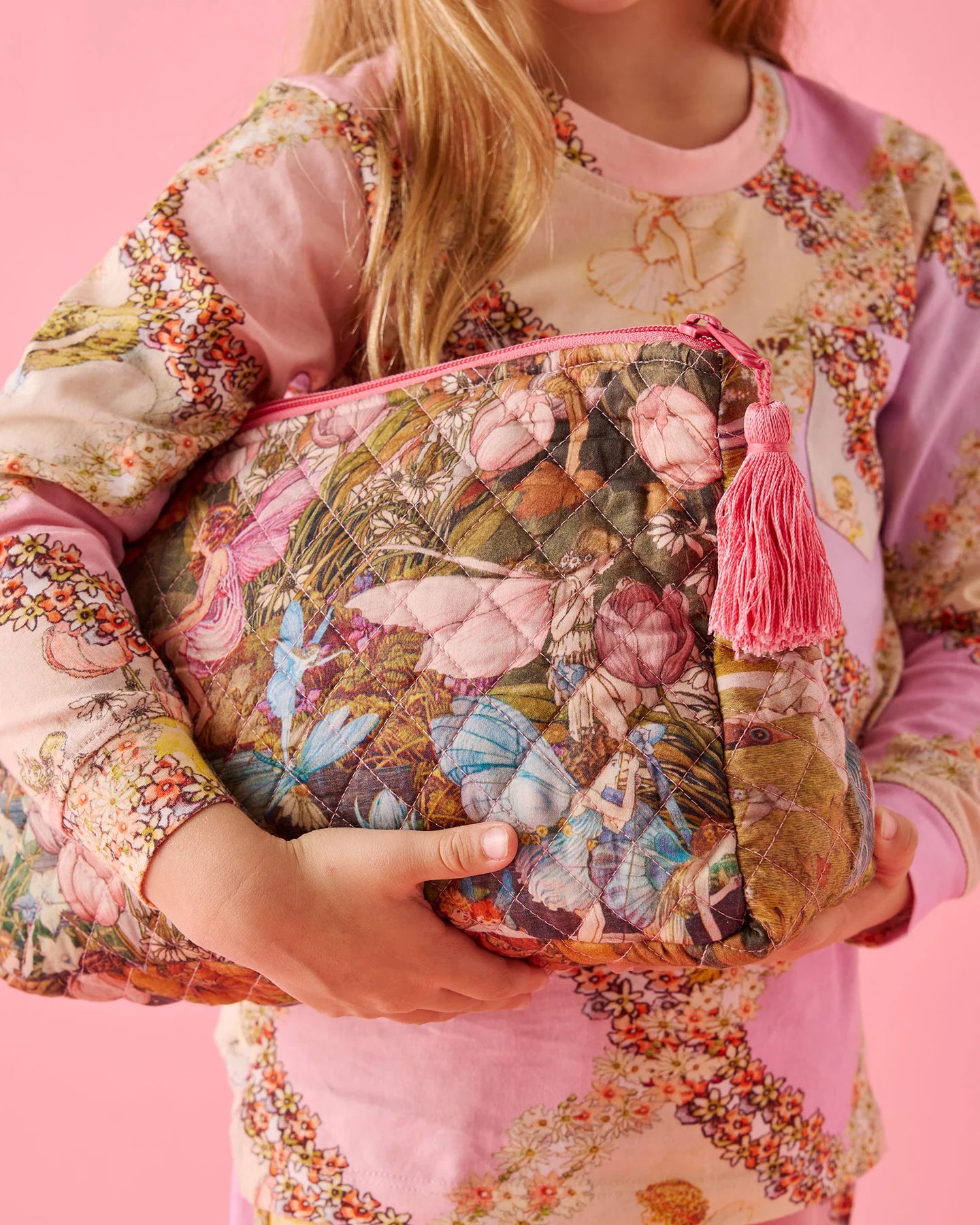 Kip&Co x Fairyland Fairy Garden Quilted Cotton Toiletry Purse One Size