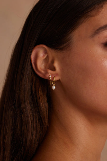 Pearl Gold Earring Charm