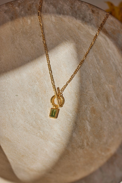 Apatite Gold Toggle Necklace
