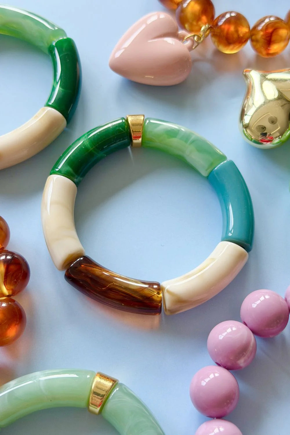 Tube Bracelet - Green Combo
