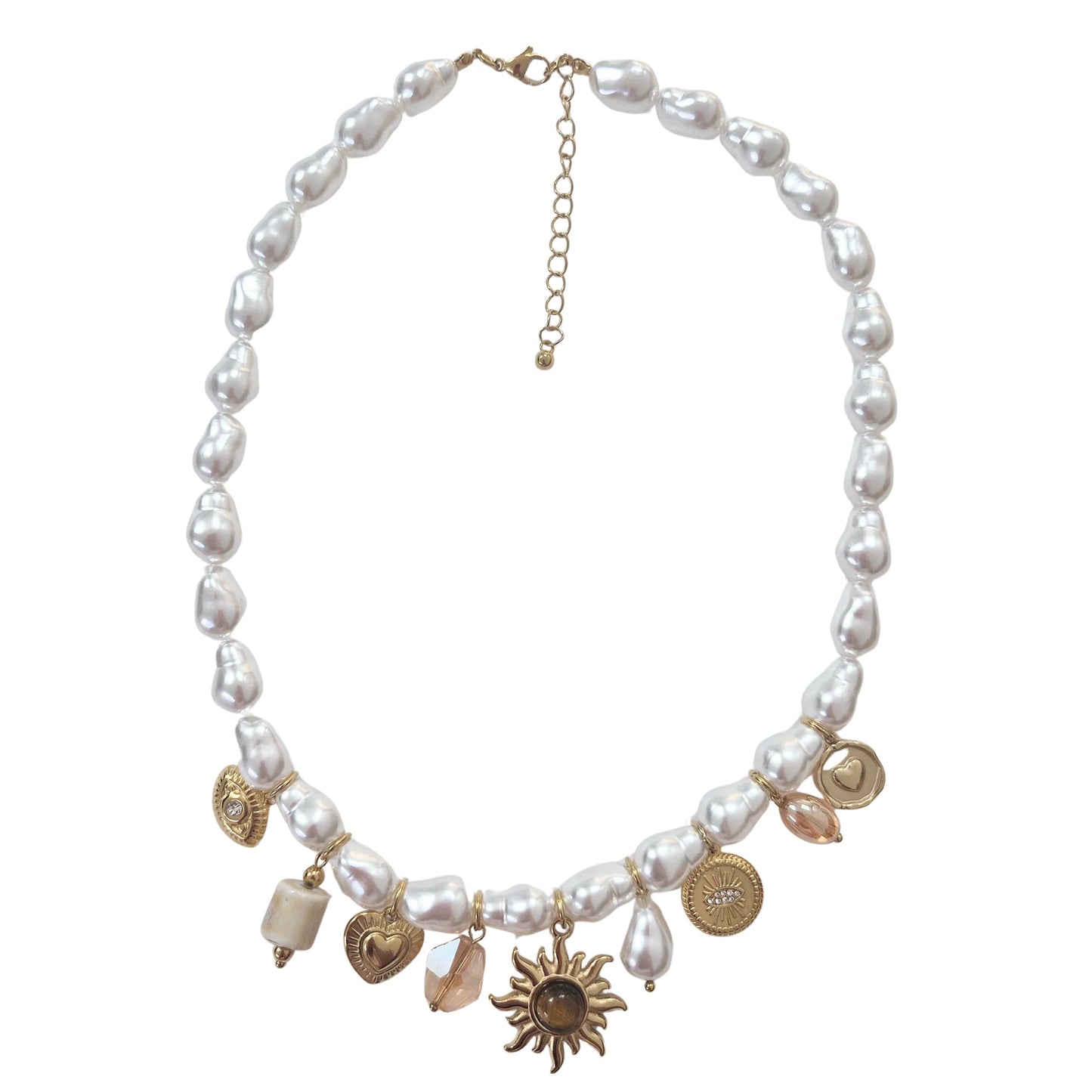 Pearl Charm Necklace - Neutral
