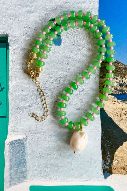 Pistachio Pearl Necklace