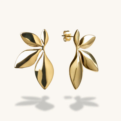 Flower Earrings - Gold