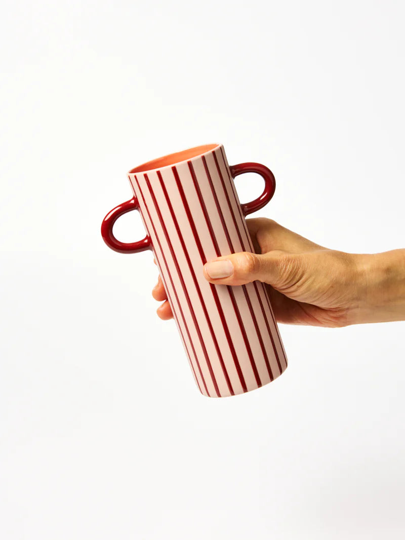 GRIFFE BUD VASE PINK PINSTRIPE