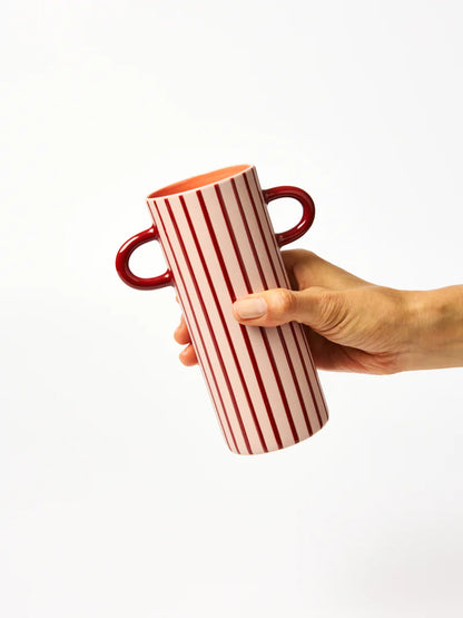 GRIFFE BUD VASE PINK PINSTRIPE