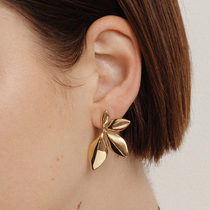 Flower Earrings - Gold