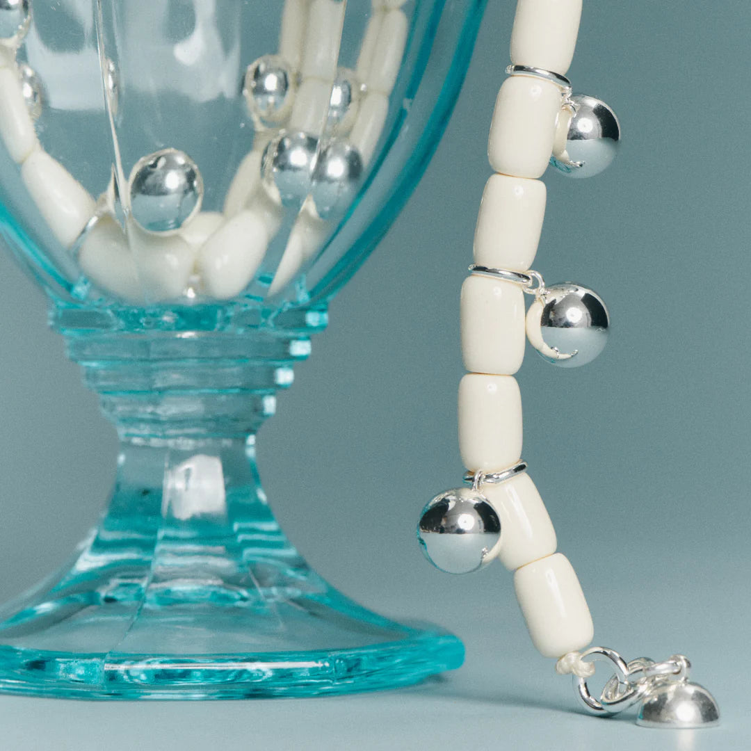 Resin Necklace - Ivory/Silver
