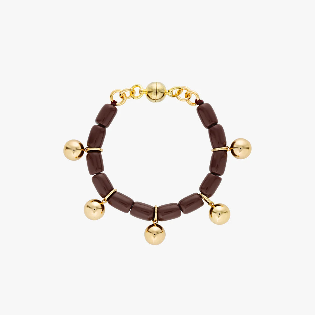 Resin Bracelet - Burgundy/Gold