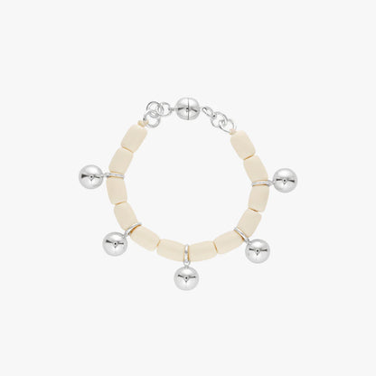 Resin Bracelet - Ivory/Silver