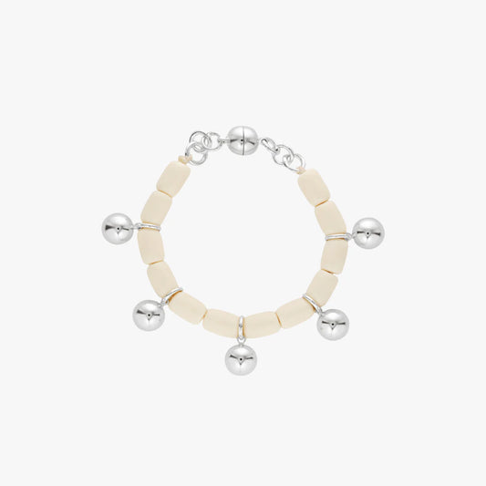 Resin Bracelet - Ivory/Silver
