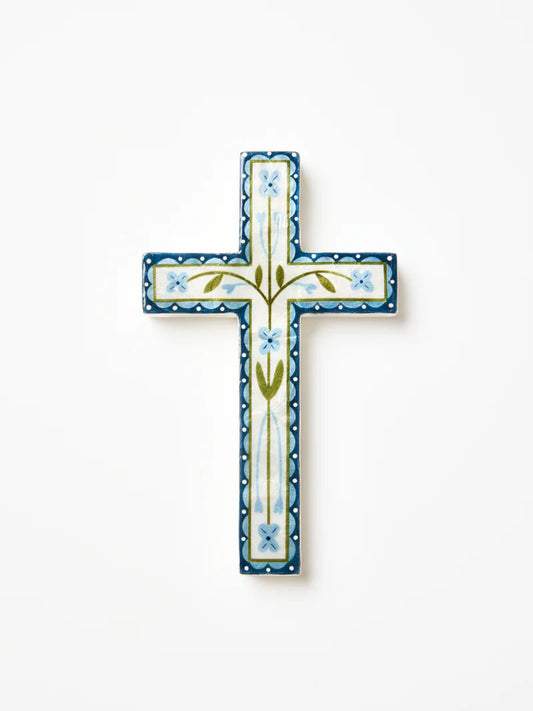 SAMIRA LARGE CROSS BLUE FLOWER