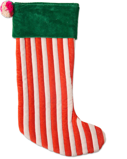 Jolly Christmas Velvet Stocking One Size
