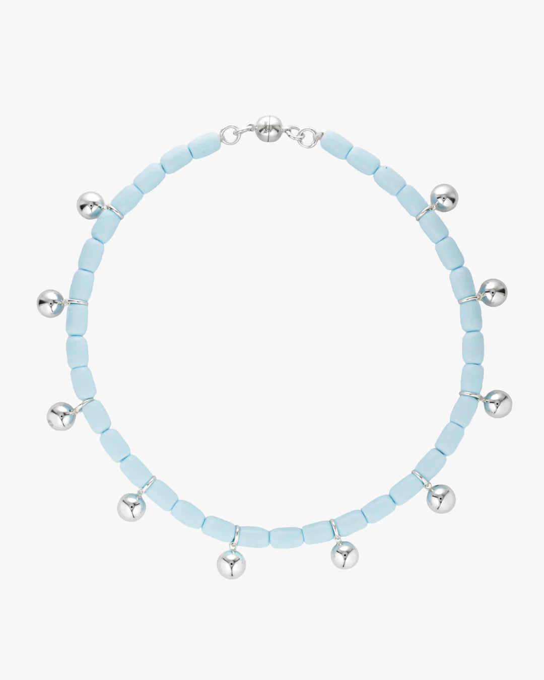 Resin Necklace - Sky Blue/Silver