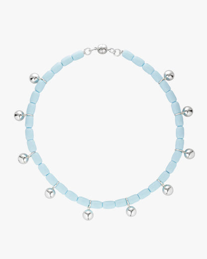Resin Necklace - Sky Blue/Silver