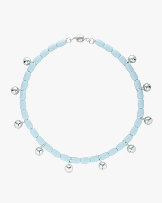 Resin Necklace - Sky Blue/Silver