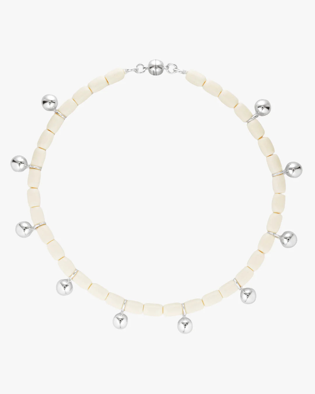 Resin Necklace - Ivory/Silver