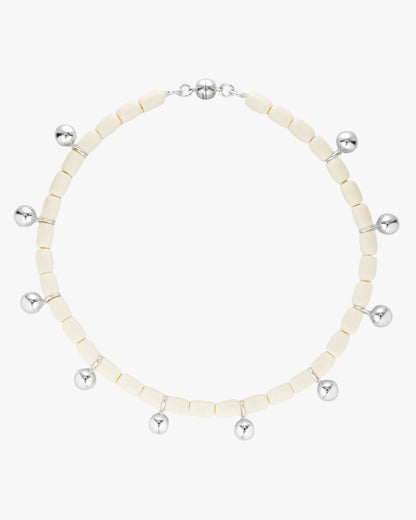 Resin Necklace - Ivory/Silver