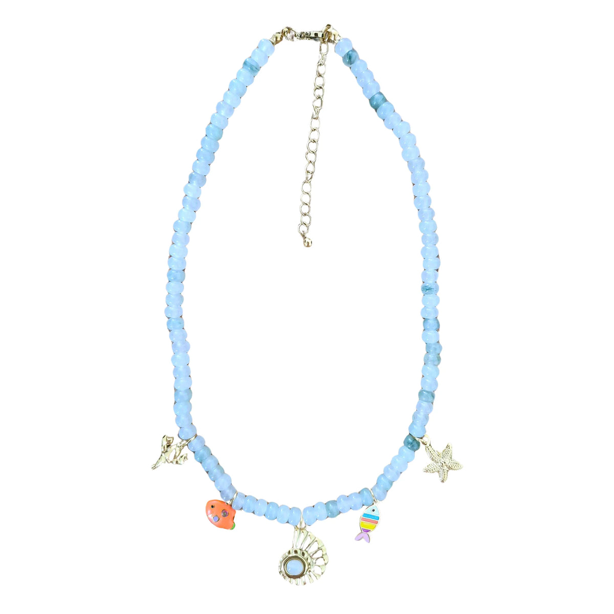 Jade Beaded Charm Necklace