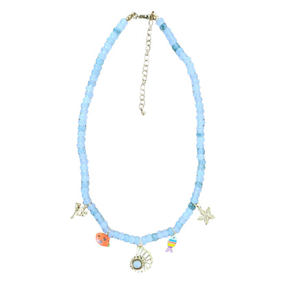 Jade Beaded Charm Necklace