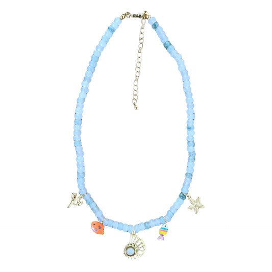 Jade Beaded Charm Necklace
