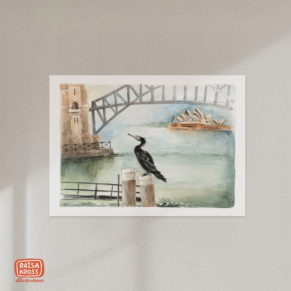 Cormorant from the North Side - A4 Fine Art Print by Raisa Kross