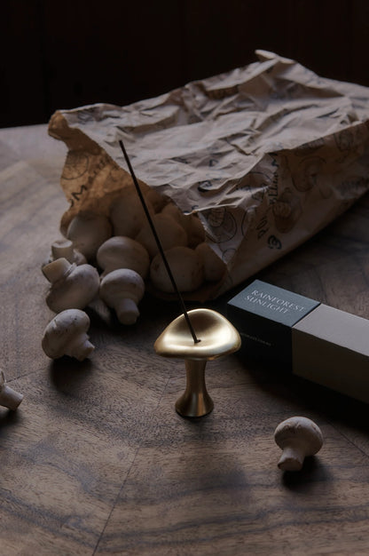 Mushroom Incense Burner - Gold