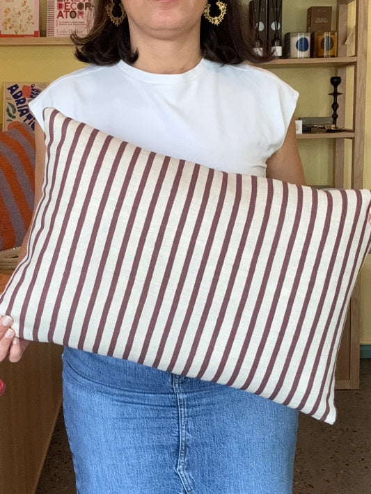 Burgundy Stripes Lumbar Cushion