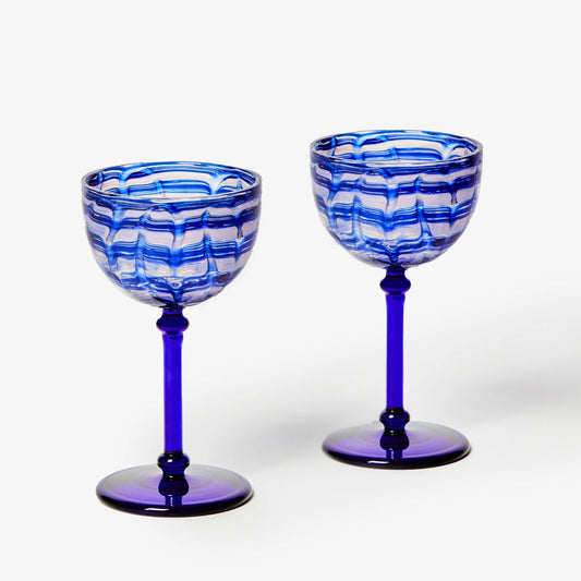 Watercolour Blue Coupes (Set of two)