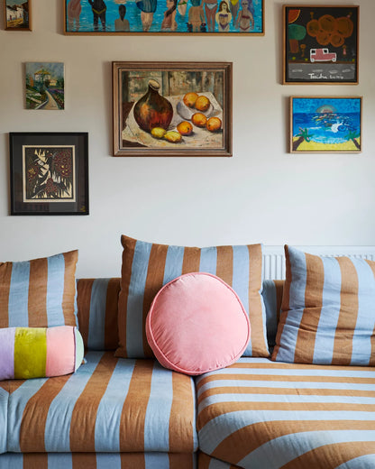 Dusty Rose Velvet Pea Cushion