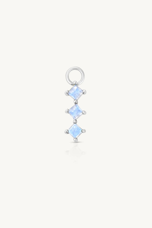 Trio Moonstone Silver Charm