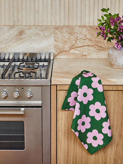 Flowerbed Tea Towel