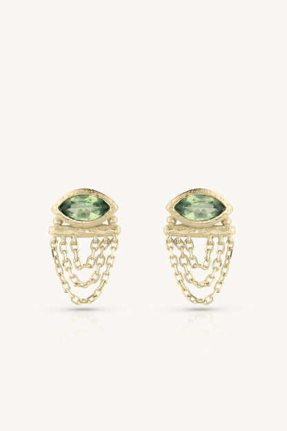 Nyra Apatite Gold Earrings
