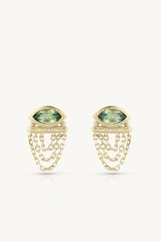Nyra Apatite Gold Earrings
