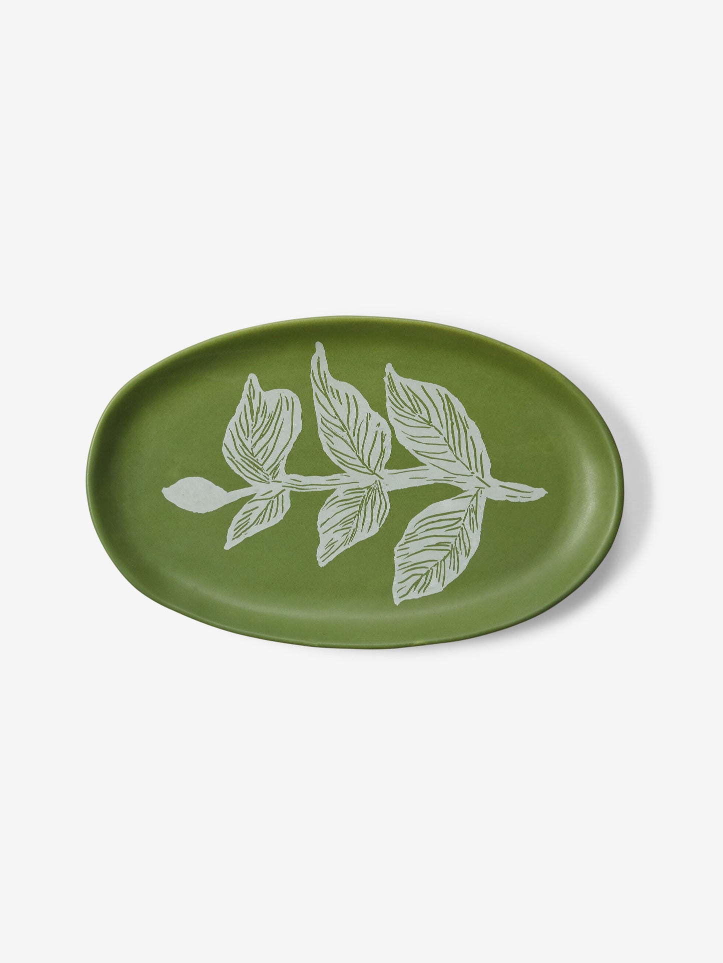 Vines Green Oval Plate