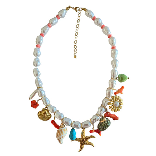 Capri Pearl Charm Necklace